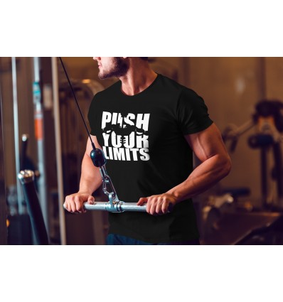 Pánské workout, fitness tričko PUSH YOUR LIMITS